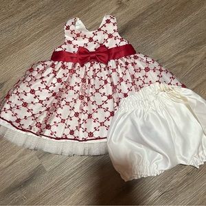 Red and White Baby Girl Dress